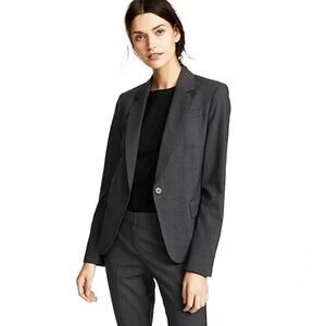 Preppy Chic Classic Career Wear Wool Blazer Theory Gabe B 2 Urban 00 Gray Office